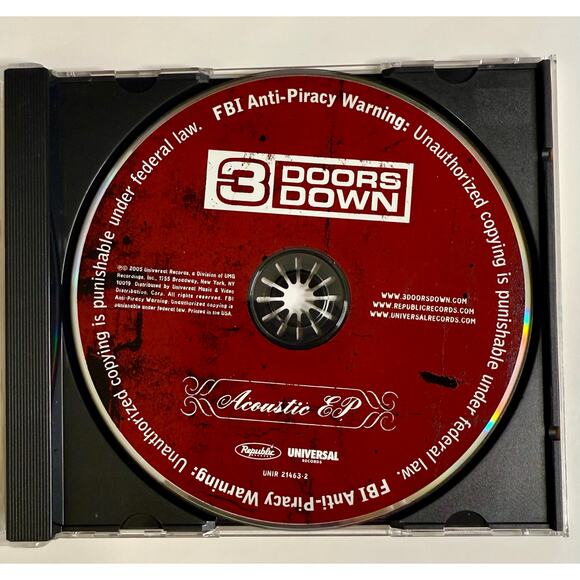 3 Doors Down – Acoustic EP (2005, Republic/Universal) Rare Promo CD – 5 Tracks - Picture 4 of 5